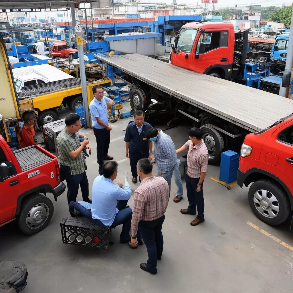 Hiện trường mua bán xe tải Hà Nội