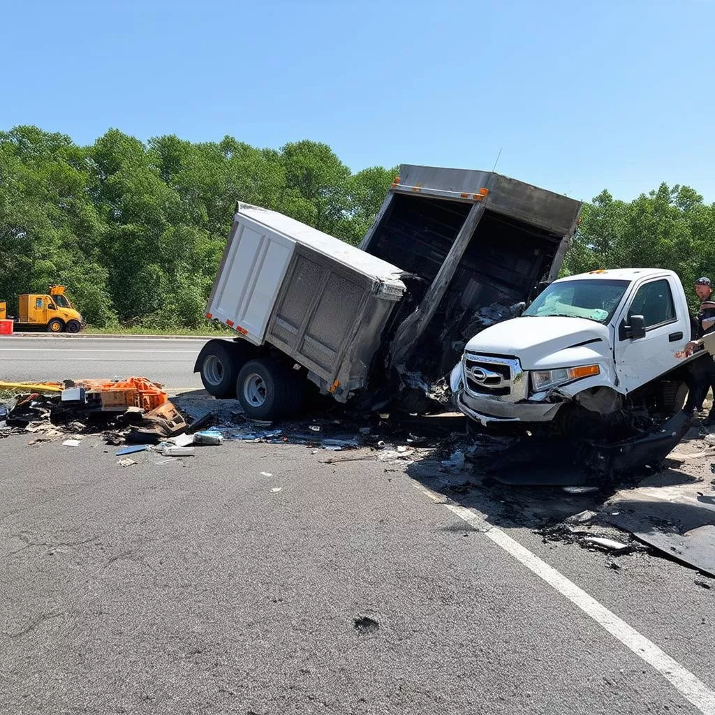 Truck accident scene