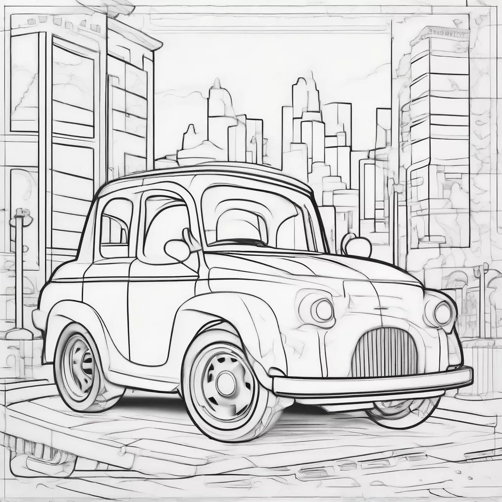 Car drawing for kids to color