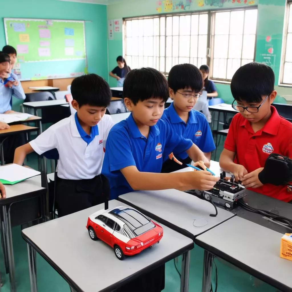 Learning auto electrics in Hanoi