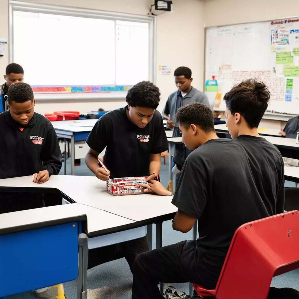 Alunos de Engenharia Automóvel em aula teórica