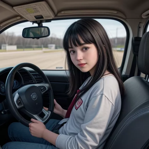 트럭 운전 교육을 받는 학생