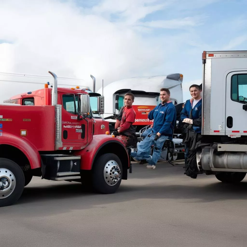 Học viên đang luyện tập lái xe tải