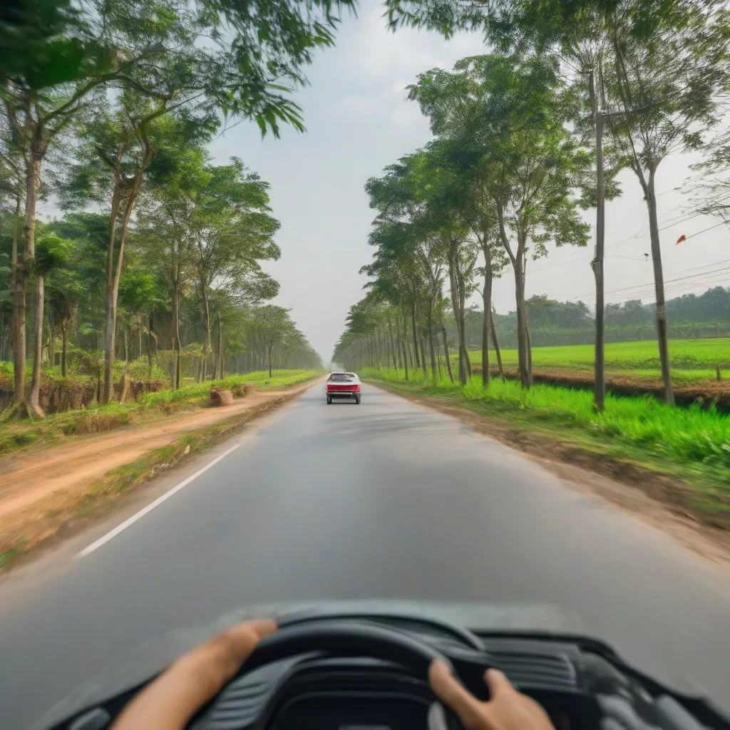 Siswa sedang berlatih mengemudi di Bắc Ninh