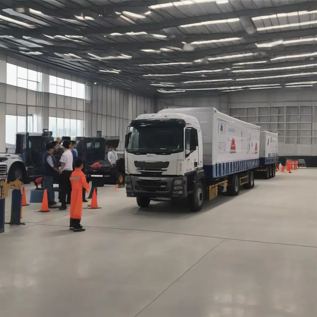 Học viên thực hành lái xe tải