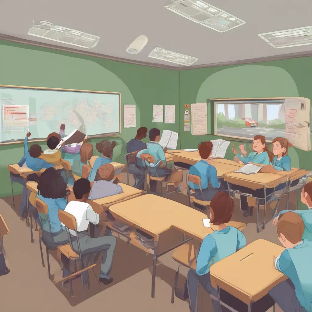 Élève en cours de conduite