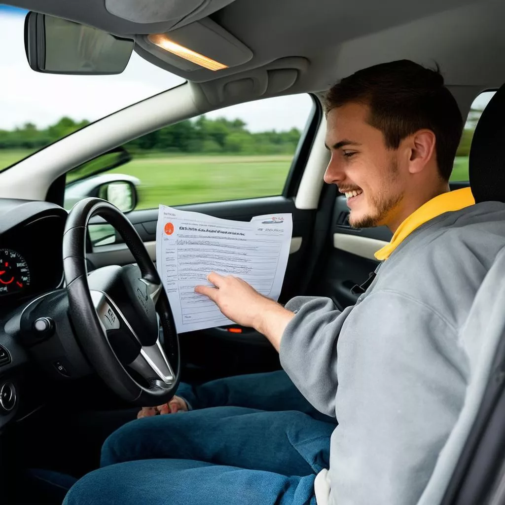 Student driver practicing