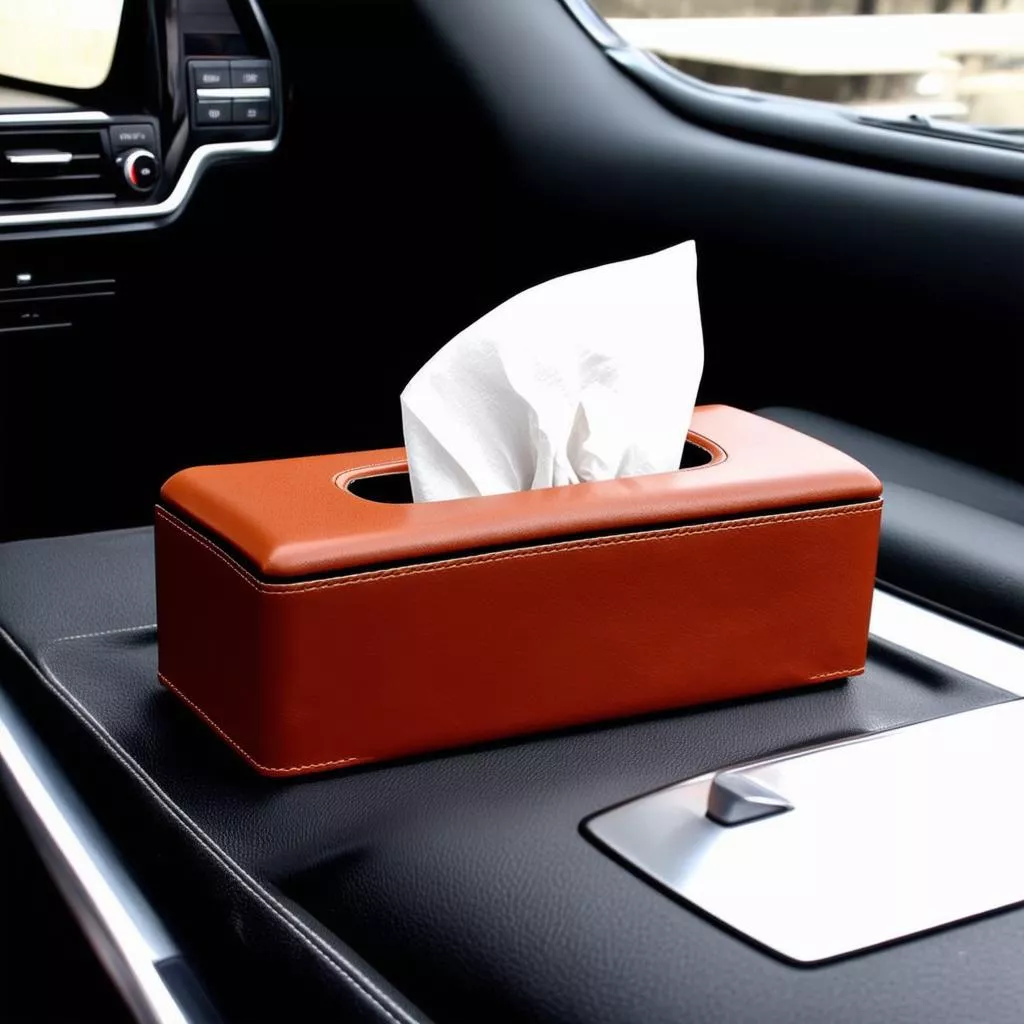Hộp đựng khăn giấy trên ô tô sang trọng