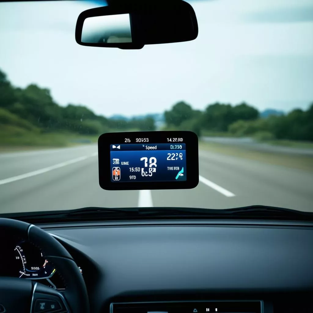 HUD zeigt Informationen auf der Windschutzscheibe an