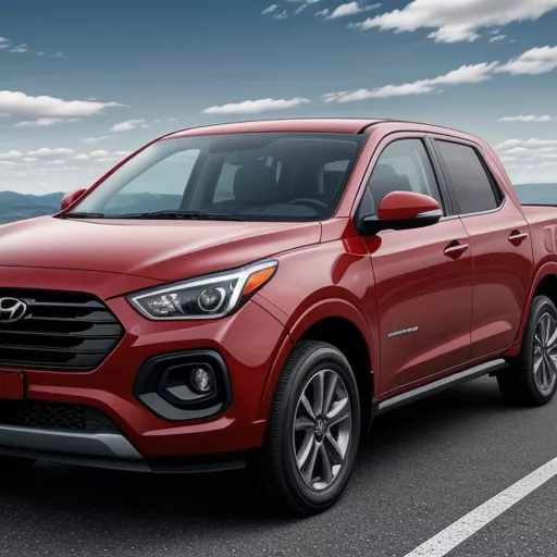 Xe tải Hyundai Xcient màu đỏ đang dừng đỗ