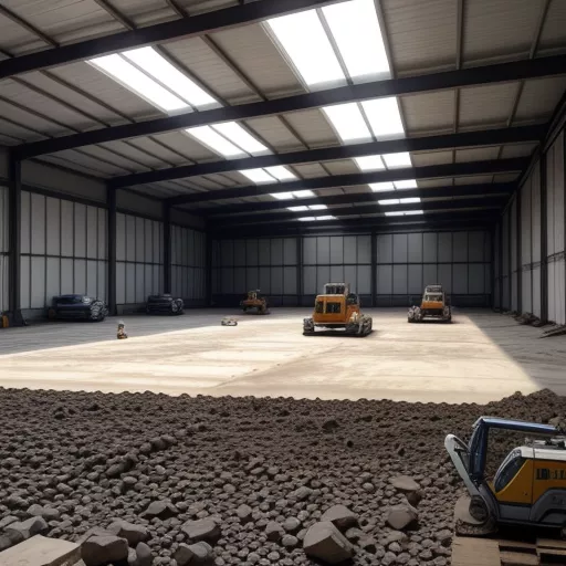 Armazém de máquinas escavadoras em Hanói