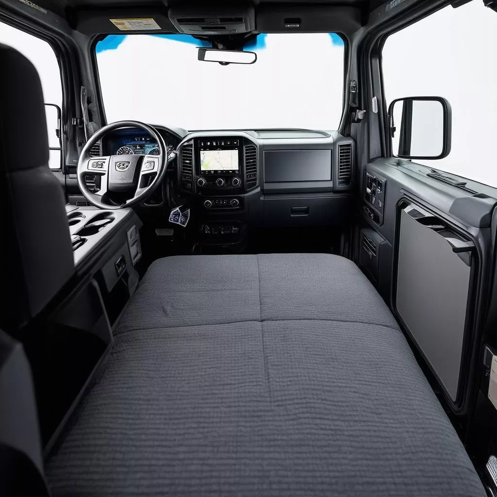 Không gian bên trong xe tải hiện đại