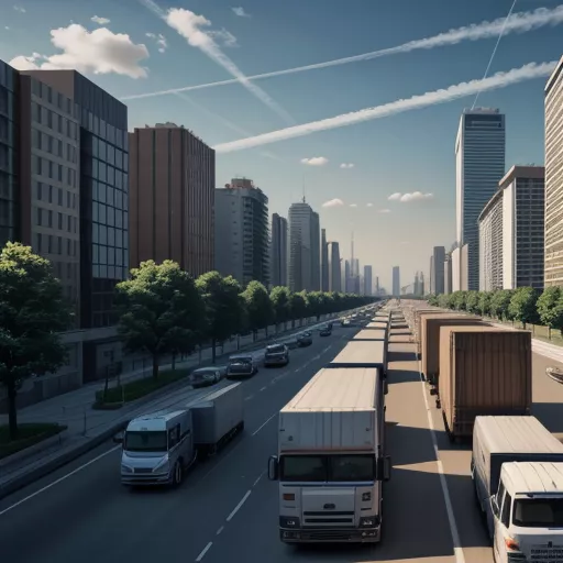 Khu vực hiện đại với nhiều xe tải