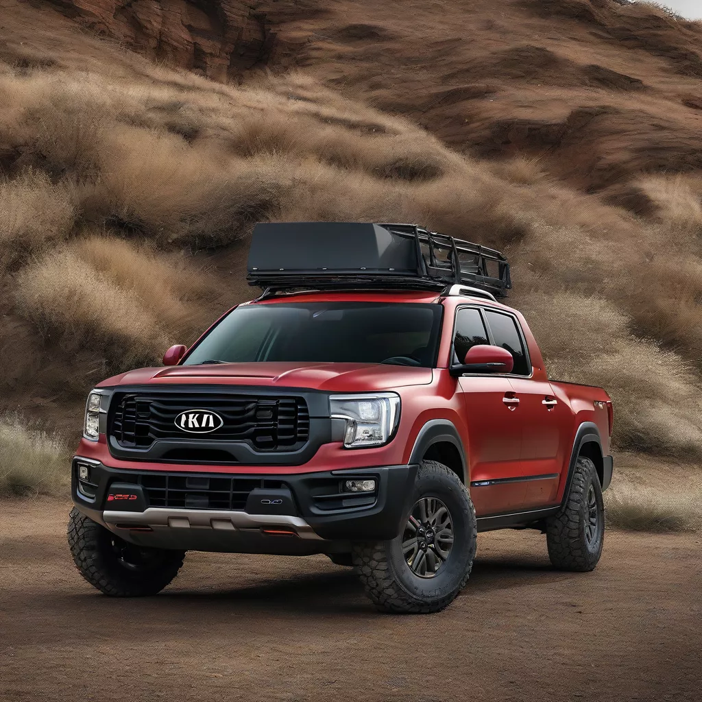 オフロード仕様のキアピックアップトラック