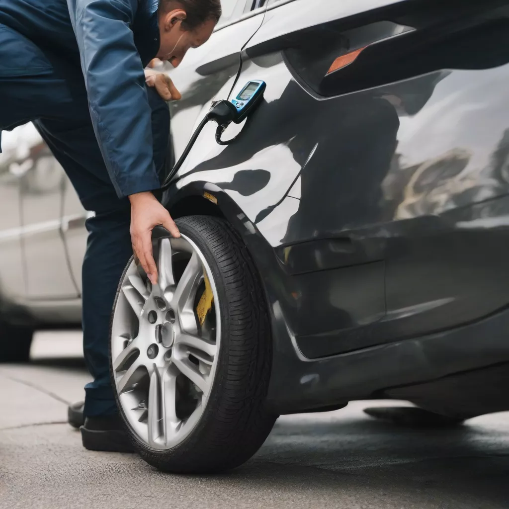Checking tire pressure