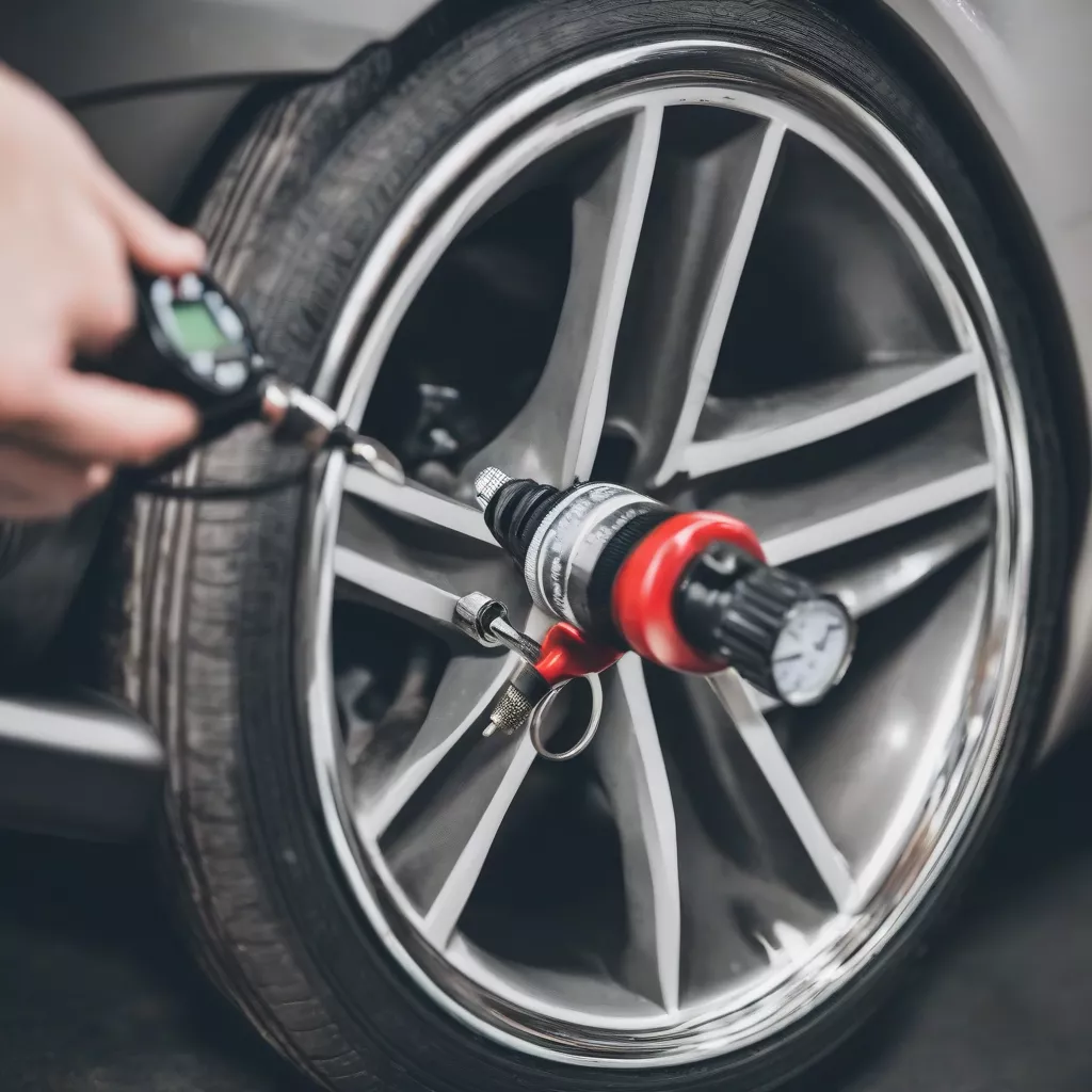 Checking tire pressure