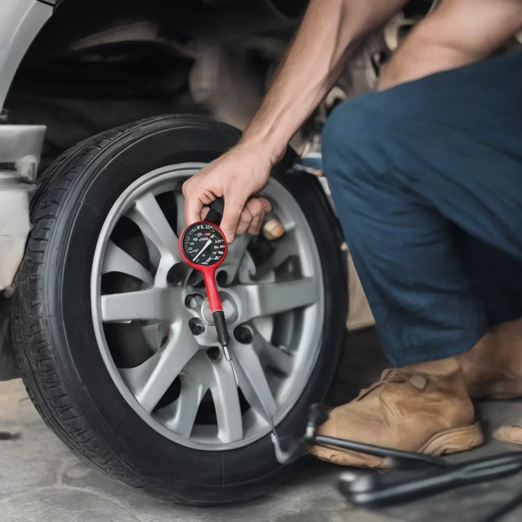 Hình ảnh kiểm tra áp suất lốp xe