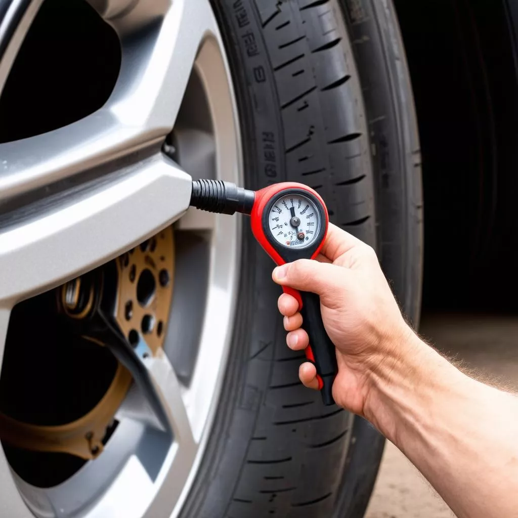 タイヤの空気圧チェック