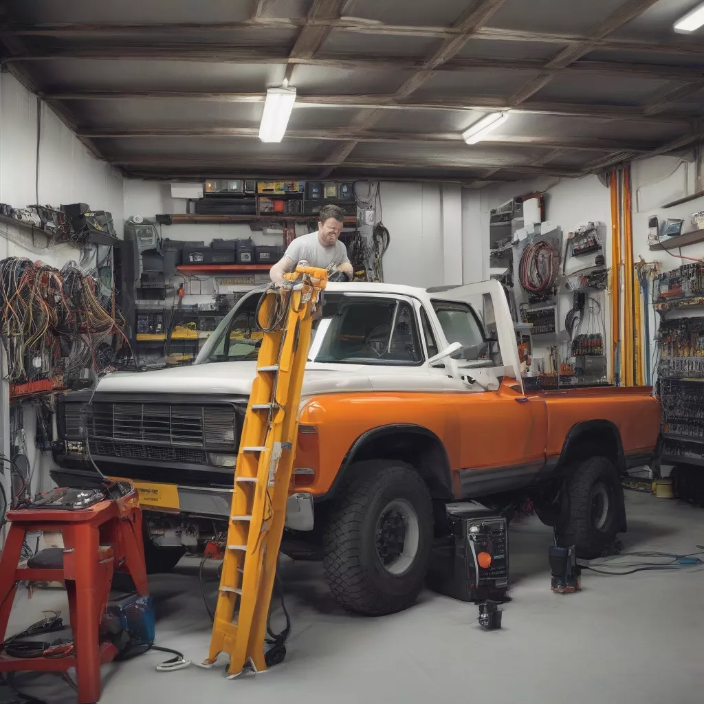 Inspecting a truck's wiring harness