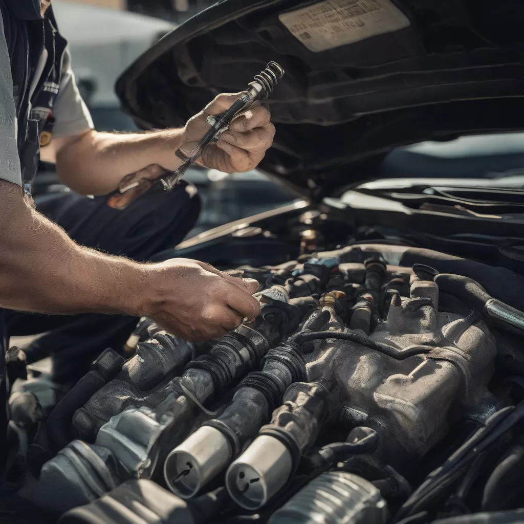Verificação das velas de ignição do camião