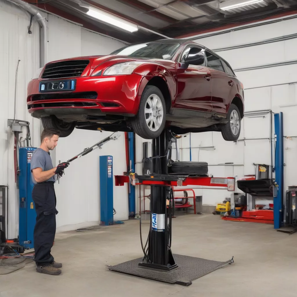 Inspeção de um elevador monopilar usado