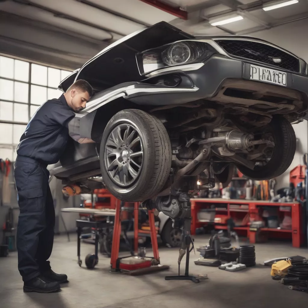 Car Axle Inspection at a Garage