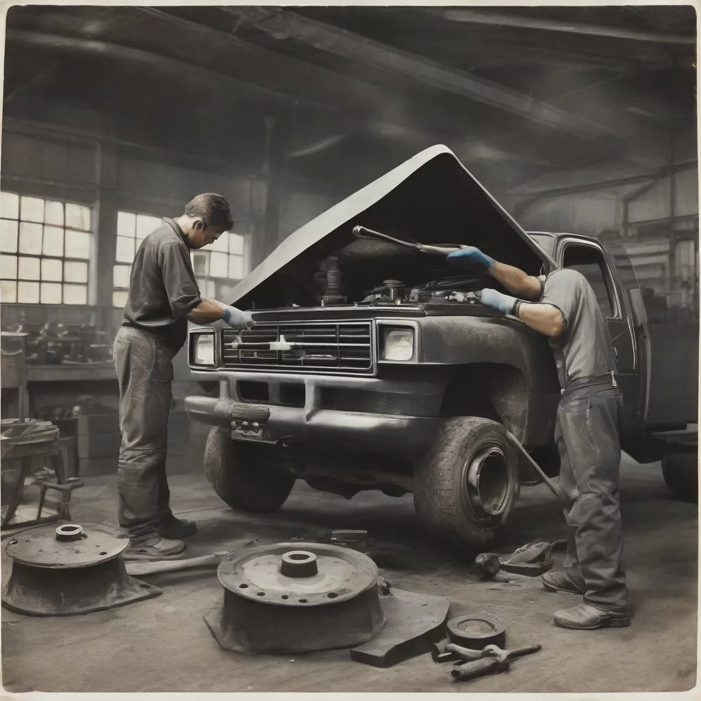 Inspeção de um eixo de caminhão usado