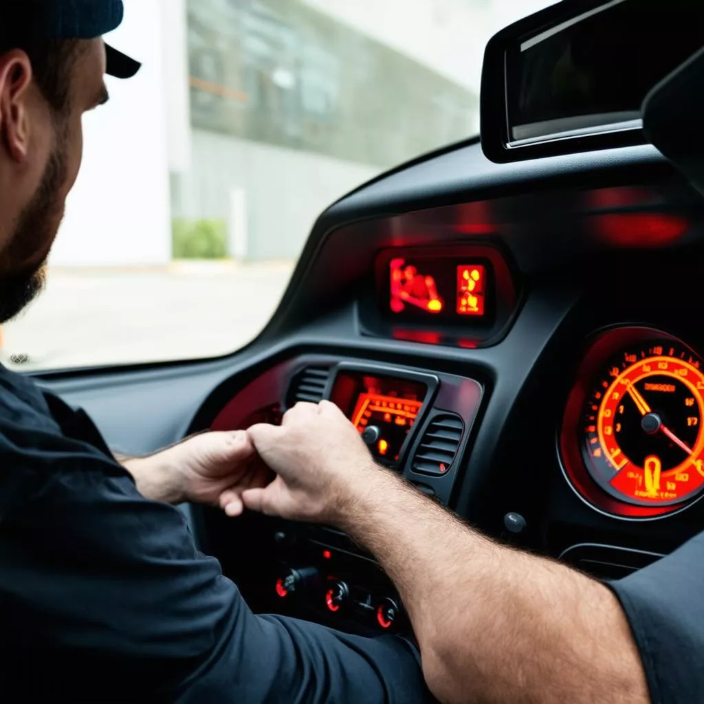 Kiểm tra cảnh báo dấu chấm than trên ô tô