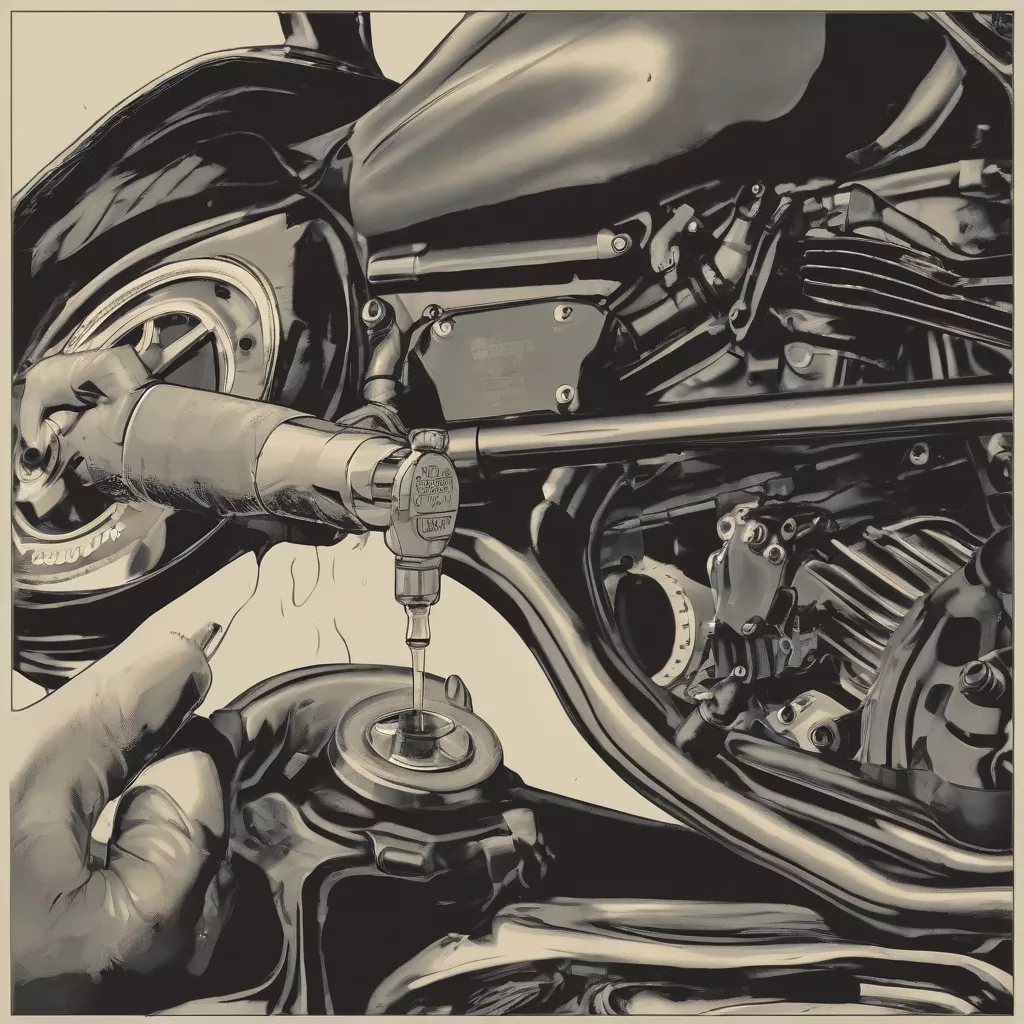 Checking motorcycle oil