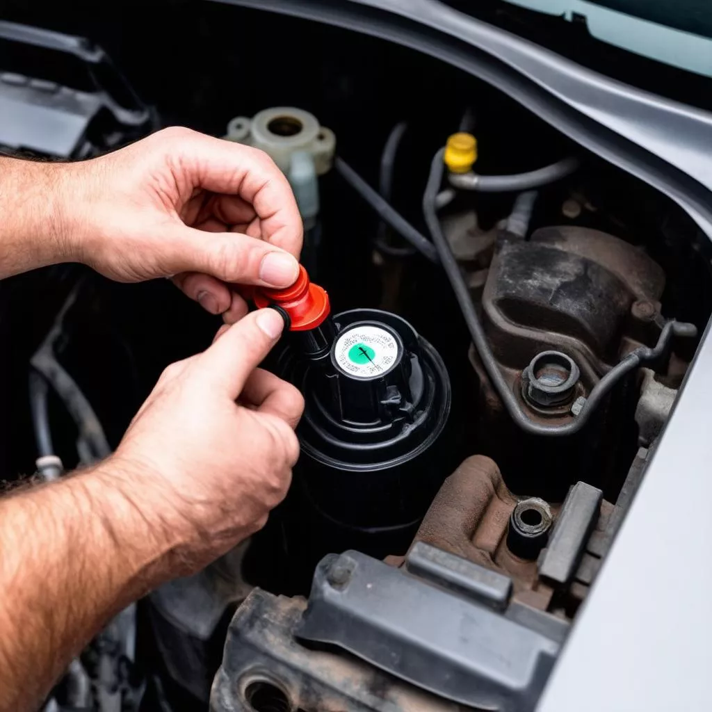 Kiểm tra dầu thắng xe ô tô