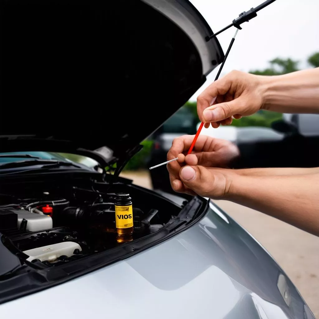 Verificação do óleo num Toyota Vios