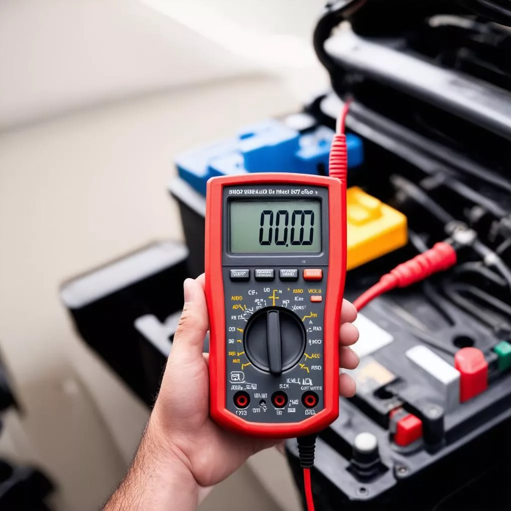 Memeriksa tegangan aki