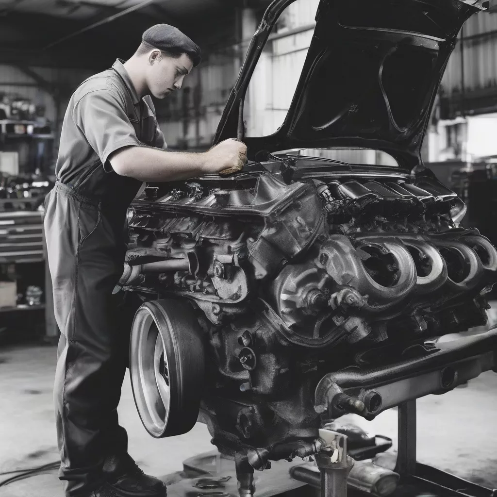 Inspecting a Car Engine