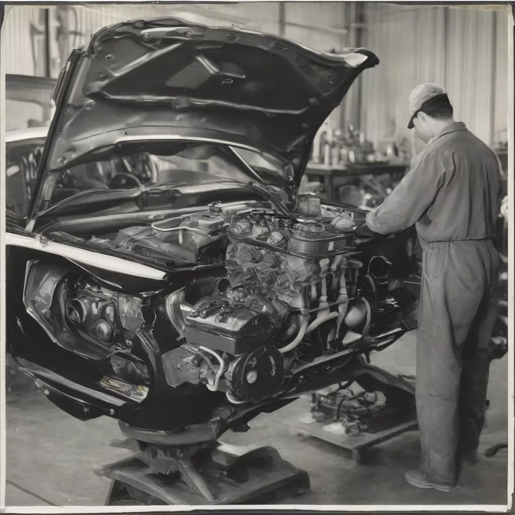 Mechanic inspecting a car engine