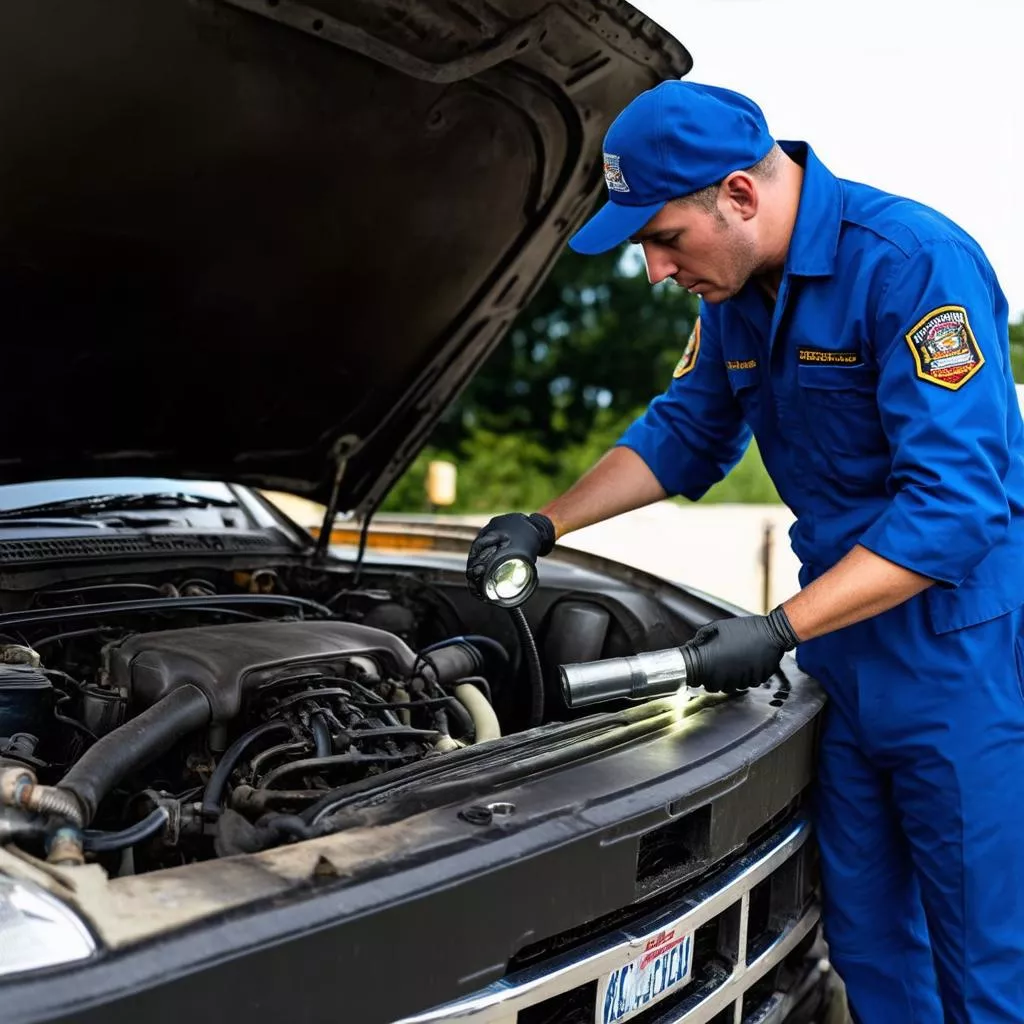 Kiểm tra động cơ ô tô tải