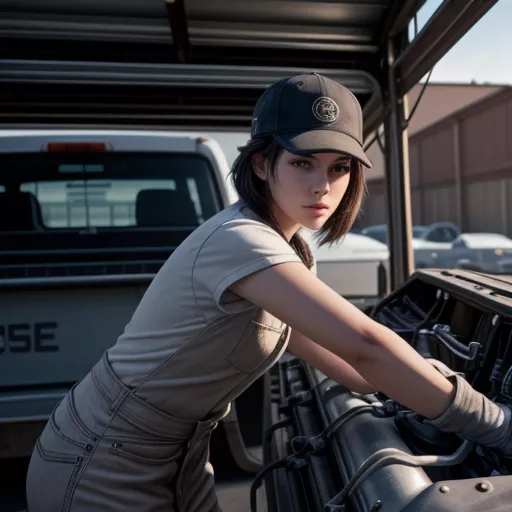 Inspecting the Engine of a Used Pickup Truck