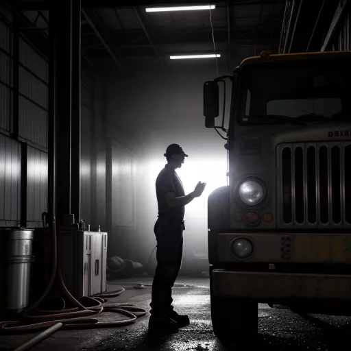 中古クレーン車のエンジンをチェック