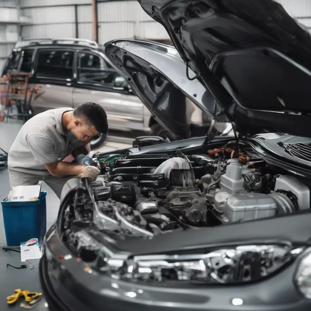 Inspection du moteur d'une voiture