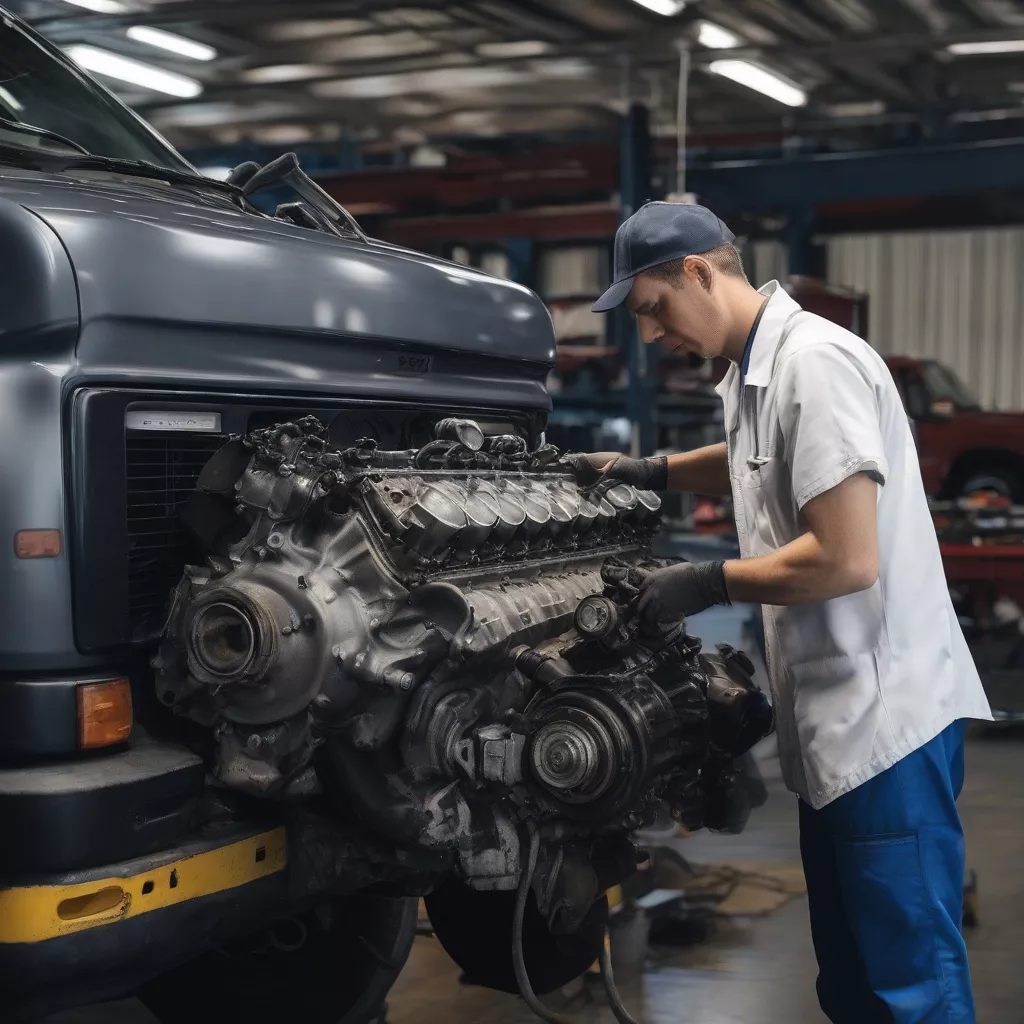 Pemeriksaan mesin truk 4x4 bekas