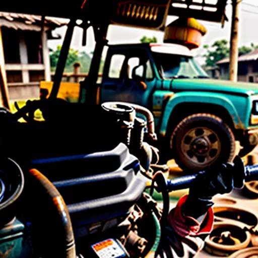 Motorprüfung eines gebrauchten Lkw