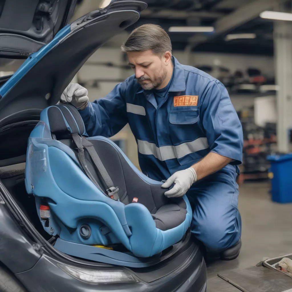 Inspecting a used truck seat