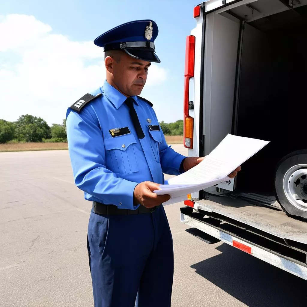 Kiểm tra giấy tờ xe tải