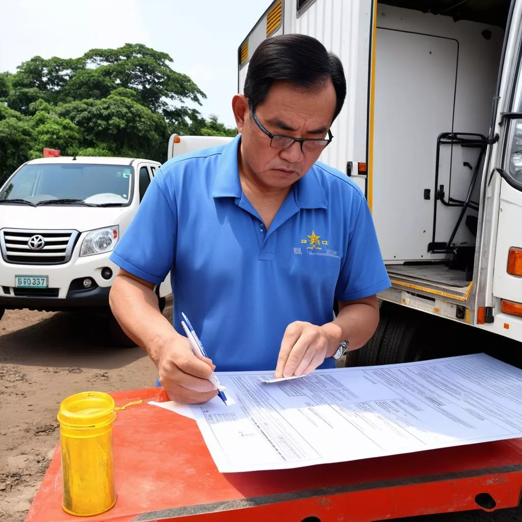 Kiểm tra giấy tờ xe tải trước khi đổi biển