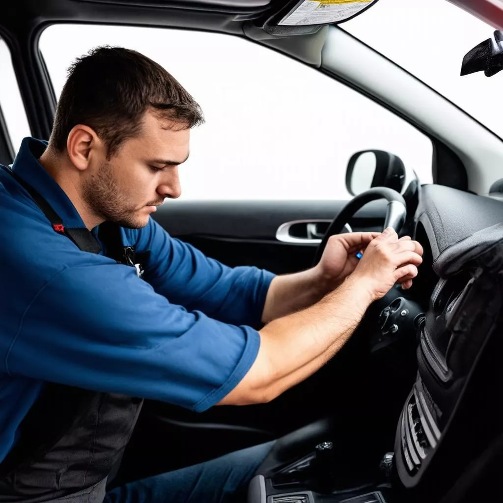 Car airbag system inspection