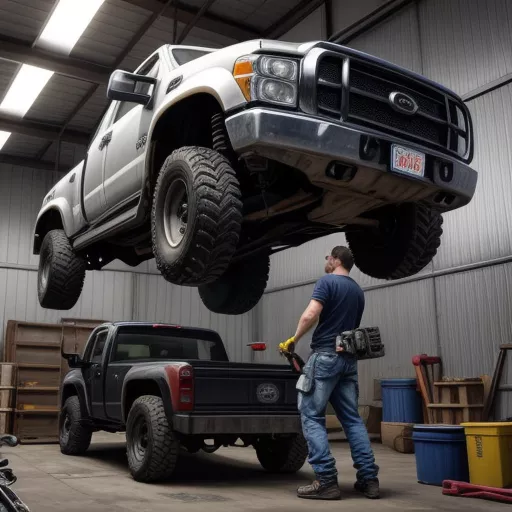 トラックのフレーム点検