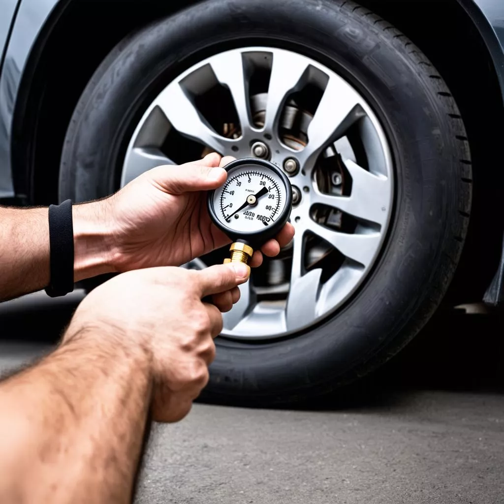 Inspecting car tires