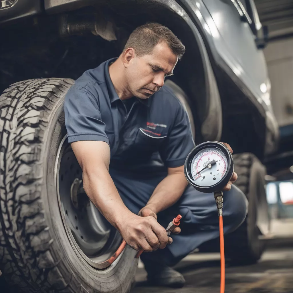 Kiểm tra lốp xe tải