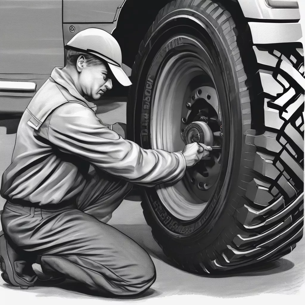 Kiểm tra lốp xe tải