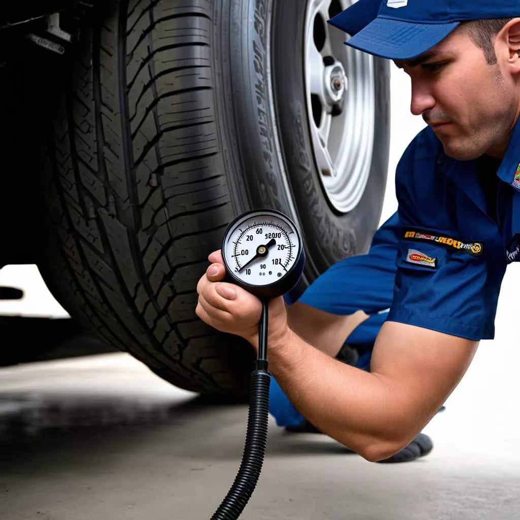 Kiểm tra lốp xe tải