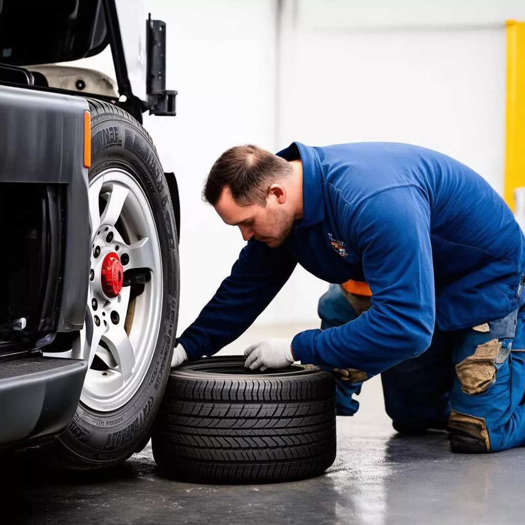 Kiểm tra lốp xe tải